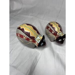 TWO Cats? Native American Style Hand painted Figurines